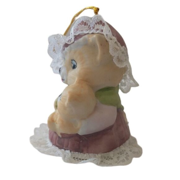 Caring Critters Chimer Ornament Bisque Porcelain Christmas Bell Mom Kitty Kitten - Picture 4 of 16